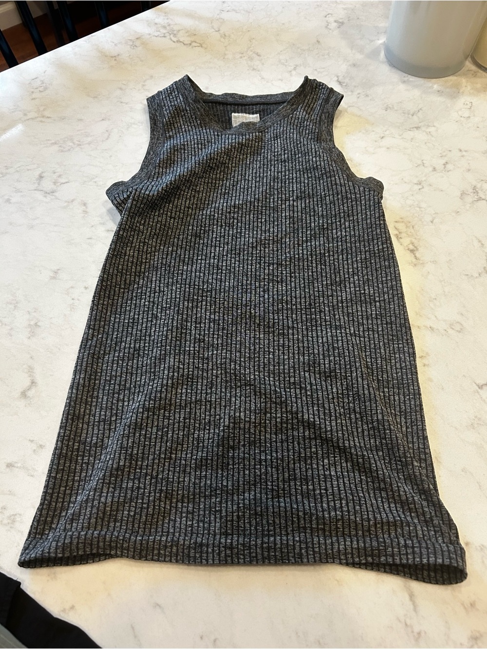 Women’s Ribbed Tank Dress - Charcoal Gray